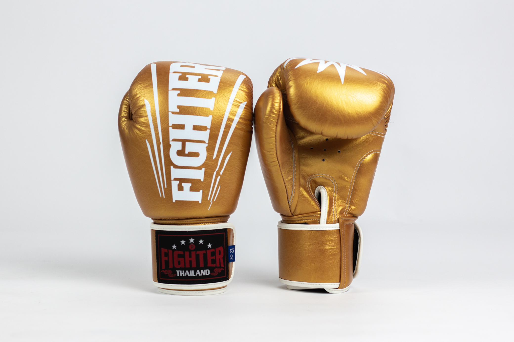 Premium Boxing Gloves Velcro Gold 14 Oz
